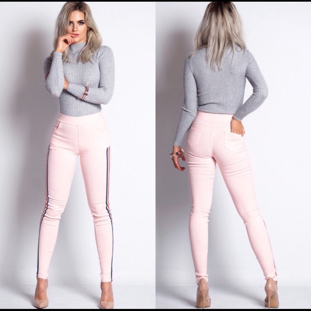Casual Pink Side Panel Jeggins 🌸